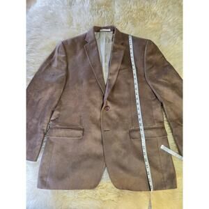 Polo Ralph Lauren Beige Microsuede Sport Coat Blazer Leather Feel 23" p2p 30" lg